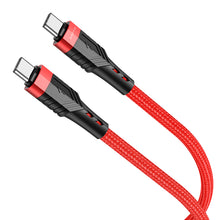 Заредете изображение във визуализатора на галерията – Borofone Cable BU35 Influence - Type C to Type C - 60W 3A 1,2 metres red
