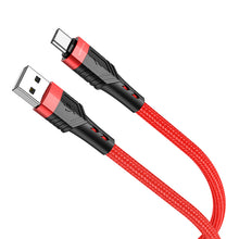 Заредете изображение във визуализатора на галерията – Borofone Cable BU35 Influence - USB to Type C - 3A 1,2 metres red
