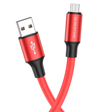 Заредете изображение във визуализатора на галерията – Borofone Cable BX82 Bountiful - USB to Micro USB - 2,4A 1 metre red
