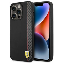 Заредете изображение във визуализатора на галерията – Original FERRARI Case Carbon FEHCP14LAXBK for Iphone 14 Pro Black
