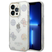 Заредете изображение във визуализатора на галерията – Original Case GUESS Peony Glitter GUHCP14XHTPPTH for Iphone 14 Pro Max Transparent
