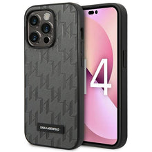 Заредете изображение във визуализатора на галерията – Original KARL LAGERFELD Case Saffiano Mono Metal Logo KLHCP14XSAKLHPG for Iphone 14 Pro Max grey
