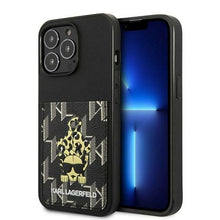 Заредете изображение във визуализатора на галерията – Original Pouch KARL LAGERFELD Karlimals Cardslot KLHCP13LCANCNK for Iphone 13 Pro black
