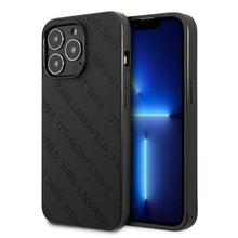 Заредете изображение във визуализатора на галерията – Original Pouch KARL LAGERFELD Perforated Allover KLHCP13LPTLK for Iphone 13 Pro black
