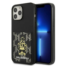 Заредете изображение във визуализатора на галерията – Original Pouch KARL LAGERFELD Karlimals Cardslot KLHCP13XCANCNK for Iphone 13 Pro Max black
