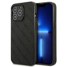 Заредете изображение във визуализатора на галерията – Original Pouch KARL LAGERFELD Perforated Allover KLHCP13XPTLK for Iphone 13 Pro Max black
