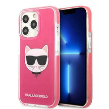 Заредете изображение във визуализатора на галерията – Original Pouch KARL LAGERFELD Choupette Head KLHCP13XTPECPI for Iphone 13 Pro Max Fuchsia
