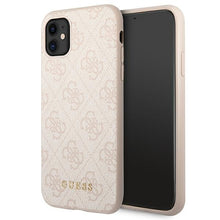 Заредете изображение във визуализатора на галерията – Original Case GUESS Hardcase 4G Metal Gold Logo GUHCN61G4GFPI for Iphone 11 Pink
