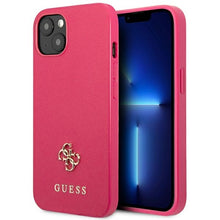 Заредете изображение във визуализатора на галерията – Original Etui GUESS Saffiano 4G Small Metal Logo GUHCP13MPS4MF for Iphone 13 pink
