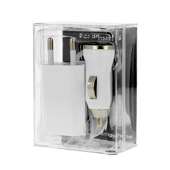 Set 3 in 1 - IPHONE 5/6/7/8/X (Car Charger, Travel Charger, USB Cable)