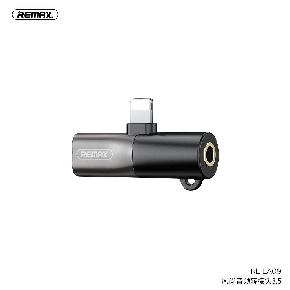 Remax adapter apple lightning 8-pin към lightning 8-pin + aux jack 3,5mm ( hf + charging ) fonshion rl-la09 черен - TopMag