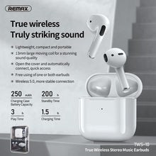 Заредете изображение във визуализатора на галерията – Remax bluetooth earphones tws-10 with power bank white - само за 35.8 лв
