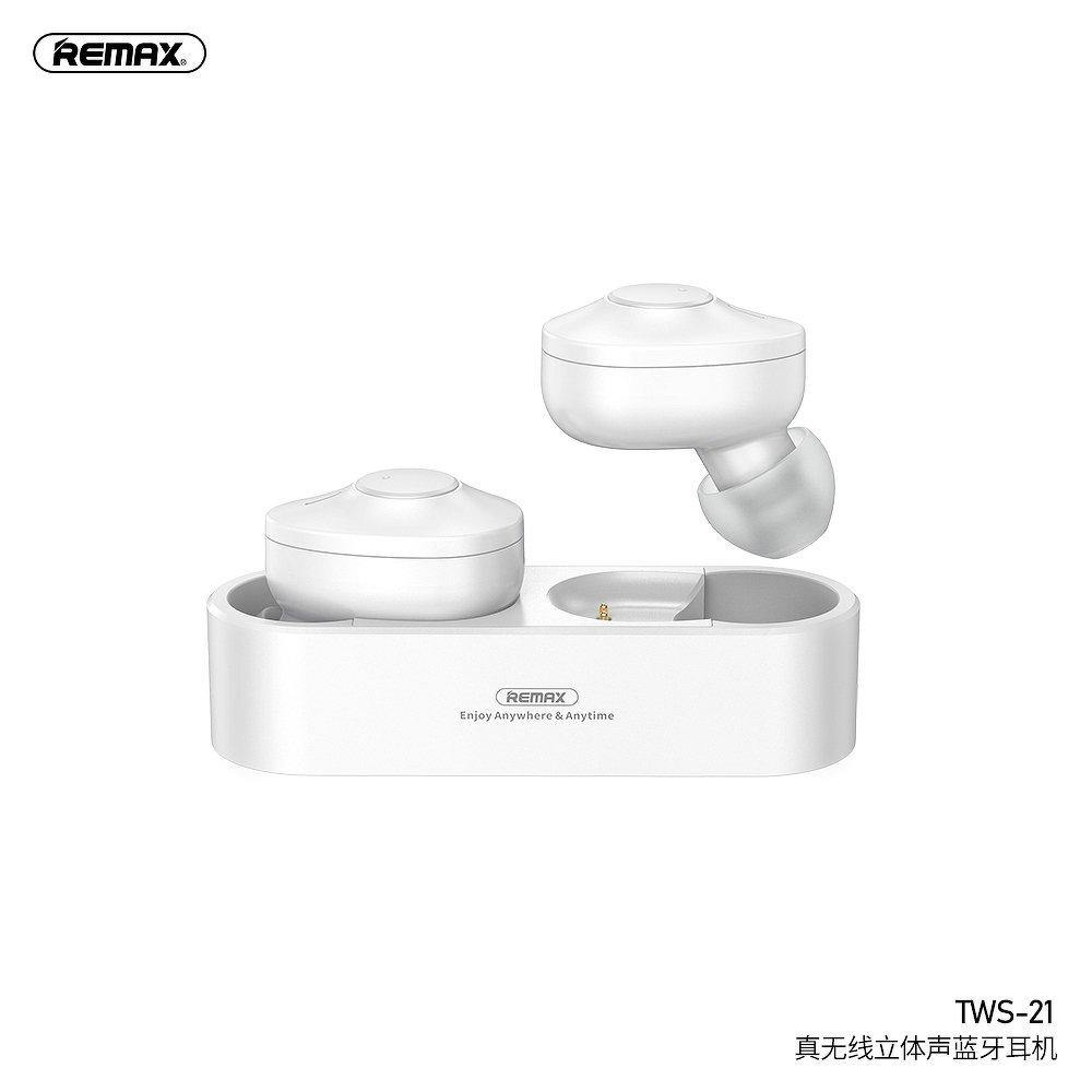 Remax bluetooth earphones tws-21 with power bank white - само за 34.8 лв