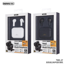 Заредете изображение във визуализатора на галерията – Remax bluetooth earphones tws-27 with power bank black - TopMag
