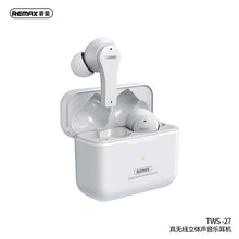 Заредете изображение във визуализатора на галерията – Remax bluetooth earphones tws-27 with power bank white - TopMag
