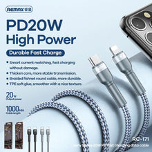 Заредете изображение във визуализатора на галерията – Remax cable type c to iphone lightning 8-pin jany power delivery pd20w 3a fast charging rc-171 silver - TopMag
