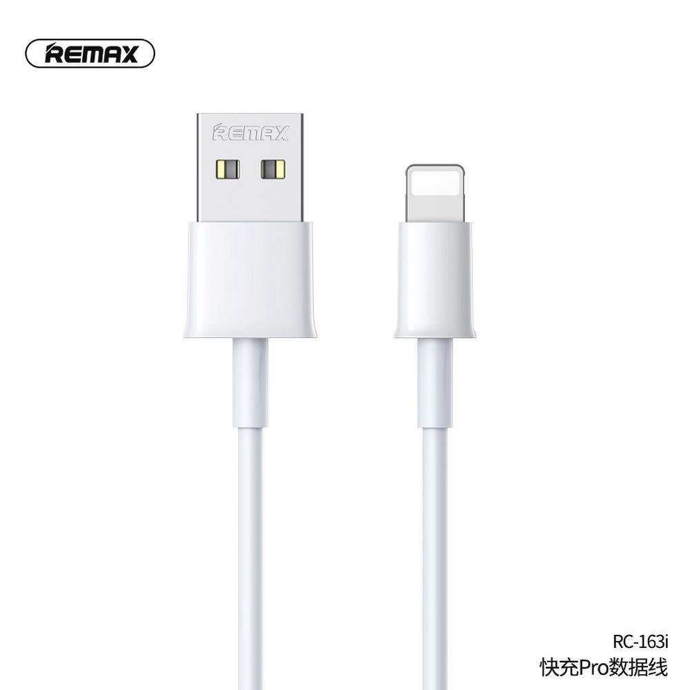 Remax cable usb for iphone lightning 8-pin fast charger pro 2,1a rc-163i white - TopMag