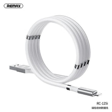 Заредете изображение във визуализатора на галерията – Remax cable usb for iphone lightning 8-pin magnetic-storing 2,1a rc-125i white - само за 19.2 лв
