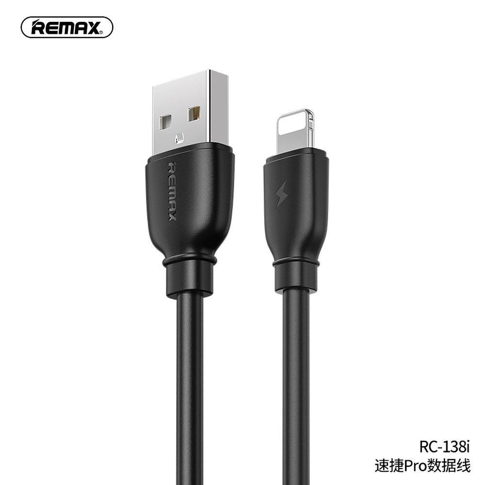 Remax cable usb for iphone lightning 8-pin suji pro 2,4a rc-138i black - TopMag