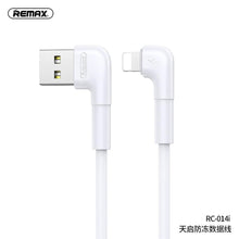 Заредете изображение във визуализатора на галерията – Remax cable usb for iphone lightning 8-pin tenky 2,1a rc-014i 90 degree white - TopMag
