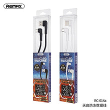 Заредете изображение във визуализатора на галерията – Remax cable usb - type c tenky 2,1a rc-014a 90 degree black - TopMag
