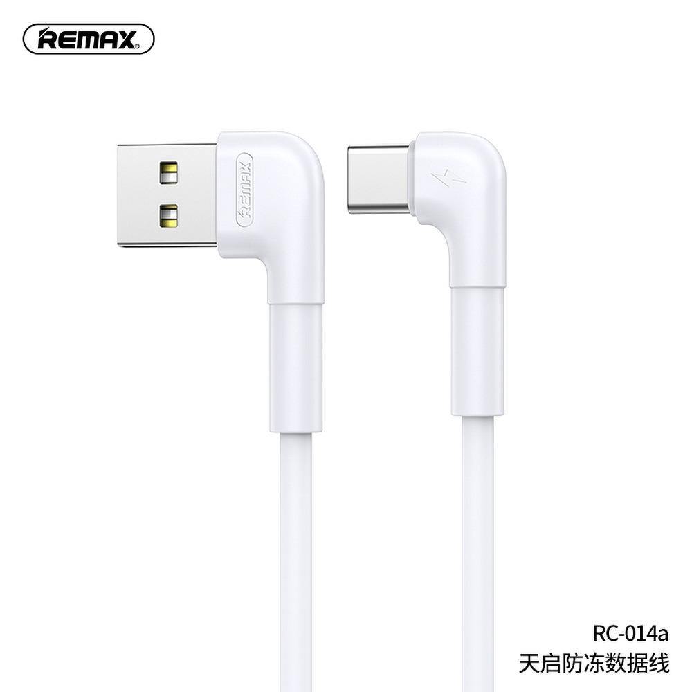 Remax cable usb - type c tenky 2,1a rc-014a 90 degree white - TopMag