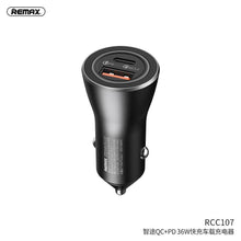 Заредете изображение във визуализатора на галерията – Remax car charger 2xusb zhitu qc+power delivery 36w rcc107 black - TopMag
