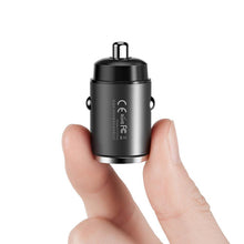Заредете изображение във визуализатора на галерията – Remax car charger type c + usb quick charger 30w 4.8a rcc110 mini black - TopMag
