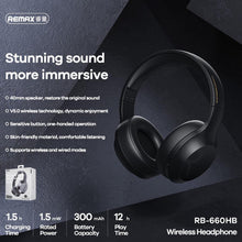 Заредете изображение във визуализатора на галерията – Remax headphone wireless stereo rb-660hb black - TopMag
