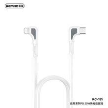 Заредете изображение във визуализатора на галерията – Remax кабел type c към apple lightning 8-pin power delivery pd20w zenax fast charging rc-181i бял - TopMag
