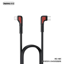 Заредете изображение във визуализатора на галерията – Remax кабел type c към apple lightning 8-pin power delivery pd20w zenax fast charging rc-181i черен - TopMag
