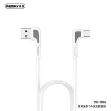 Заредете изображение във визуализатора на галерията – Remax кабел usb to typ c zenax 5a fast charging rc-181a бял - TopMag
