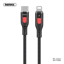 Заредете изображение във визуализатора на галерията – Remax кабел USB за бързо зареждане към Applele lightning 8-pin rc-151cl черен - само за 20.5 лв
