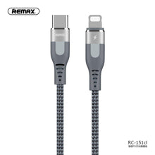 Заредете изображение във визуализатора на галерията – Remax кабел USB за бързо зареждане към Applele lightning 8-pin rc-151cl сребърен - само за 20.4 лв
