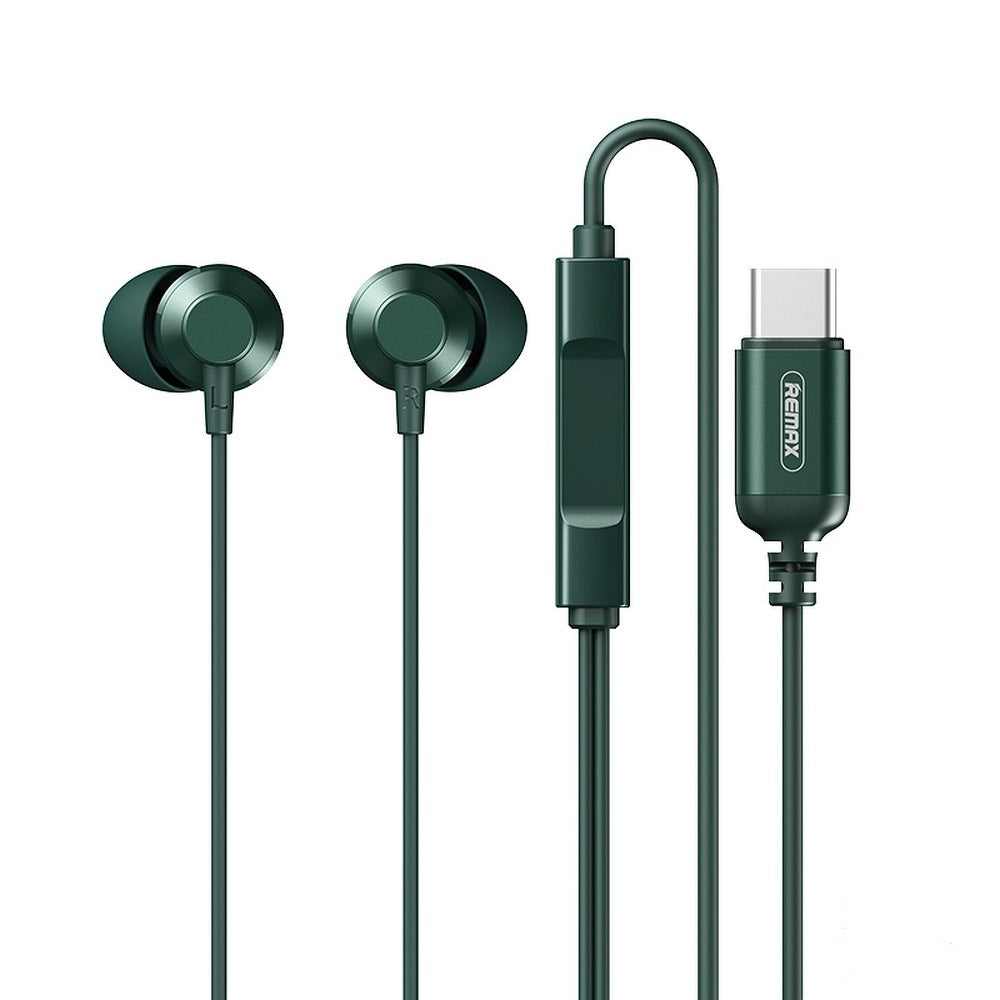 Remax слушалки type c metal wired rm-512a green - TopMag