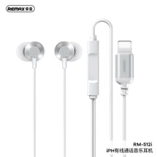 Заредете изображение във визуализатора на галерията – Remax слушалки за apple lightning 8-pin metal music &amp; call rm-512i silver - TopMag
