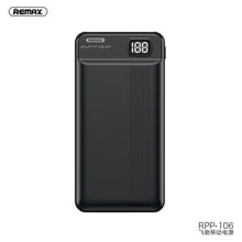 Заредете изображение във визуализатора на галерията – Remax външна батерия / power bank rpp-106 20 000mah черен - само за 36.5 лв
