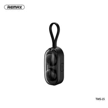 Заредете изображение във визуализатора на галерията – Remax wireless stereo earbuds tws-15 with docking station in smartband black - TopMag
