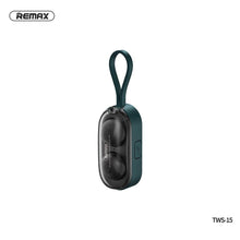 Заредете изображение във визуализатора на галерията – Remax wireless stereo earbuds tws-15 with docking station in smartband green - TopMag
