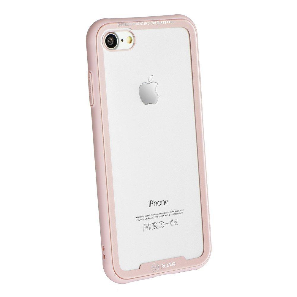 Roar стъклен протектор и airframe гръб за iPhone 7 / 8 / SE 2020 розово злато - TopMag