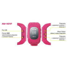 Заредете изображение във визуализатора на галерията – Smartwatch for kids with gsp - pink art aw-k01p - TopMag
