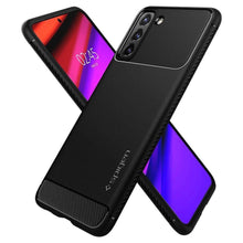 Заредете изображение във визуализатора на галерията – Spigen rugged  armor do samsung s21 plus matte black - само за 34 лв
