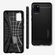 Заредете изображение във визуализатора на галерията – Spigen rugged armor for samsung a31 matte black - само за 34 лв
