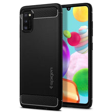 Заредете изображение във визуализатора на галерията – Spigen rugged armor гръб за samsung  a41 черен - само за 34 лв
