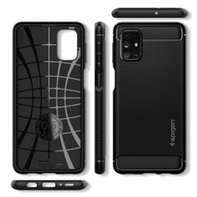 Заредете изображение във визуализатора на галерията – Spigen rugged armor за sasmsung m31s черен мат - само за 34 лв
