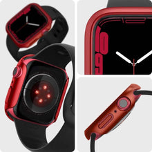 Заредете изображение във визуализатора на галерията – Spigen thin fit калъф за apple watch 7 (41mm) metallic red - TopMag
