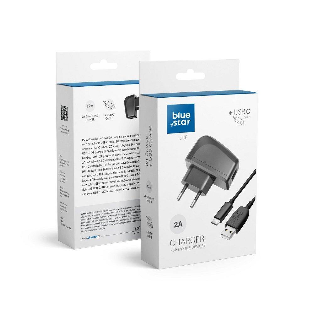 Travel charger usb type c uniwersal 2a + кабел blue star lite - TopMag