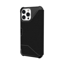 Заредете изображение във визуализатора на галерията – ( uag ) urban armor gear metropolis lt гръб за iphone 13 pro max black kevlar - TopMag
