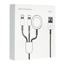 Заредете изображение във визуализатора на галерията – Usb кабел 3в1 за iphone lightning 8-pin + lightning 8-pin + apple watch 3w 1a c3163 бял - TopMag
