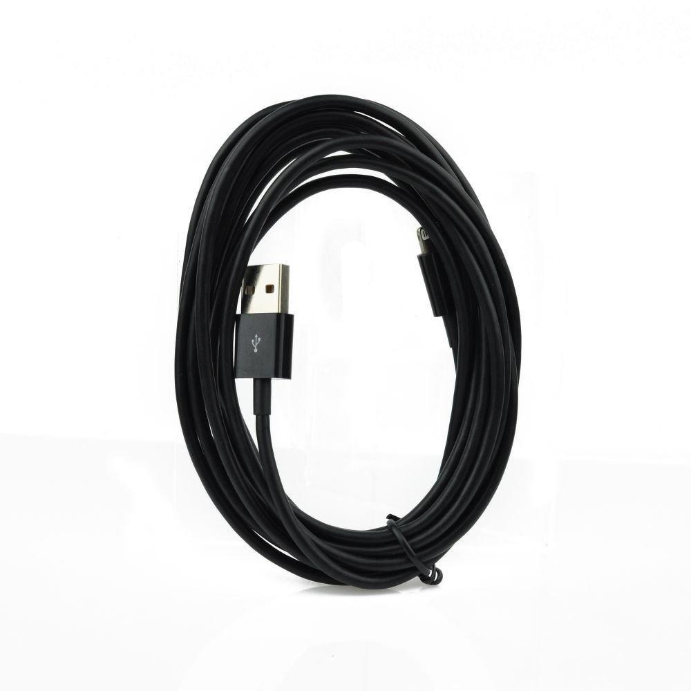USB кабел за Applele Lightning (3 метра) черен - само за 12.99 лв